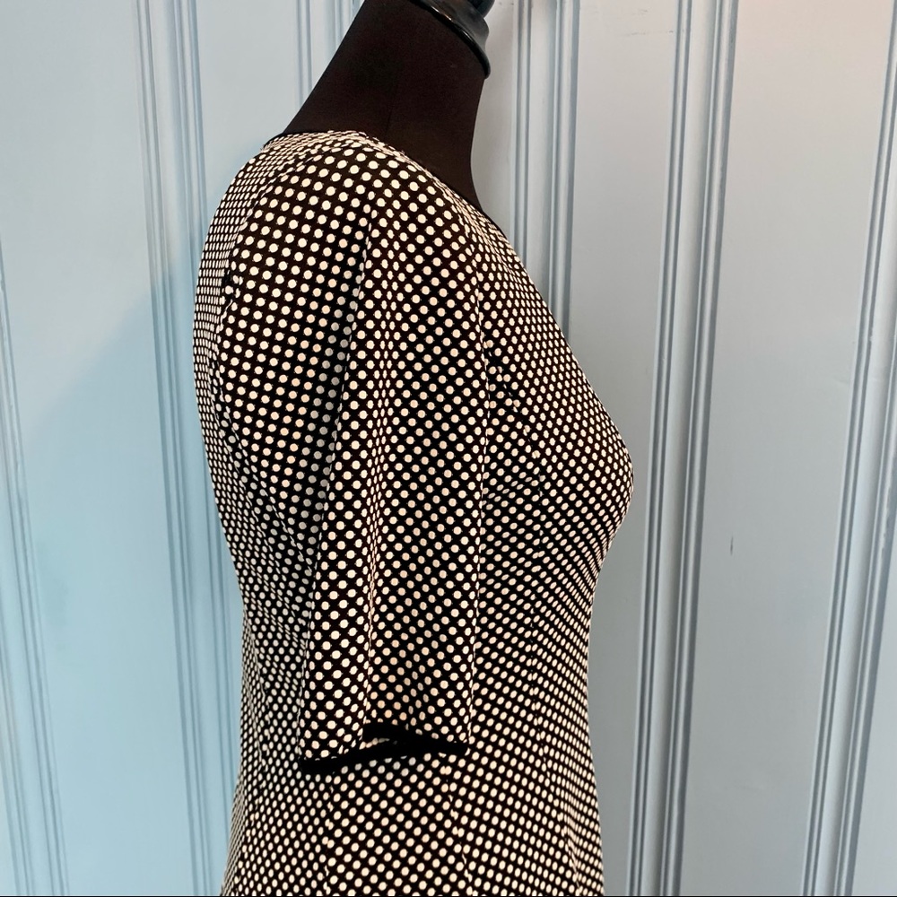 Julian Taylor Dress Black with White Polka Dots Short Sleeve Full Skirt -Size 8 - Picture 6 of 13